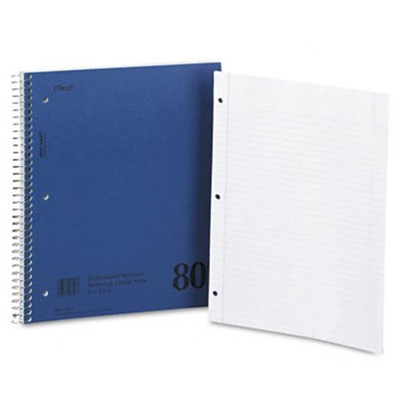 MEAD Mead 06548 Mid Tier Single Subject Notebook- College Rule- Ltr- White- 80 Sheets/Pad 6548
